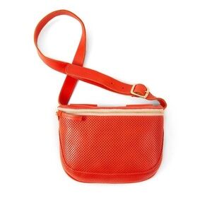 Elegant Red Perforated Wristlet